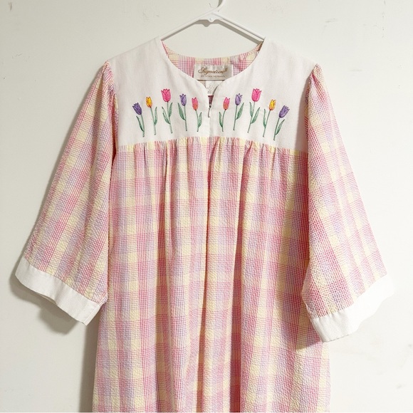 Signature II by Stan Herman Vintage Floral Embroidered Sleep Dress Nightgown - Picture 3 of 7